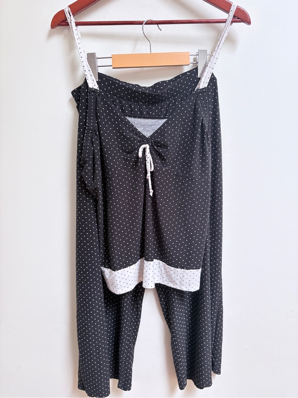 Gilligan & O’Malley XL Women’s Black Polka Dot Pajama Set Pant + Tank